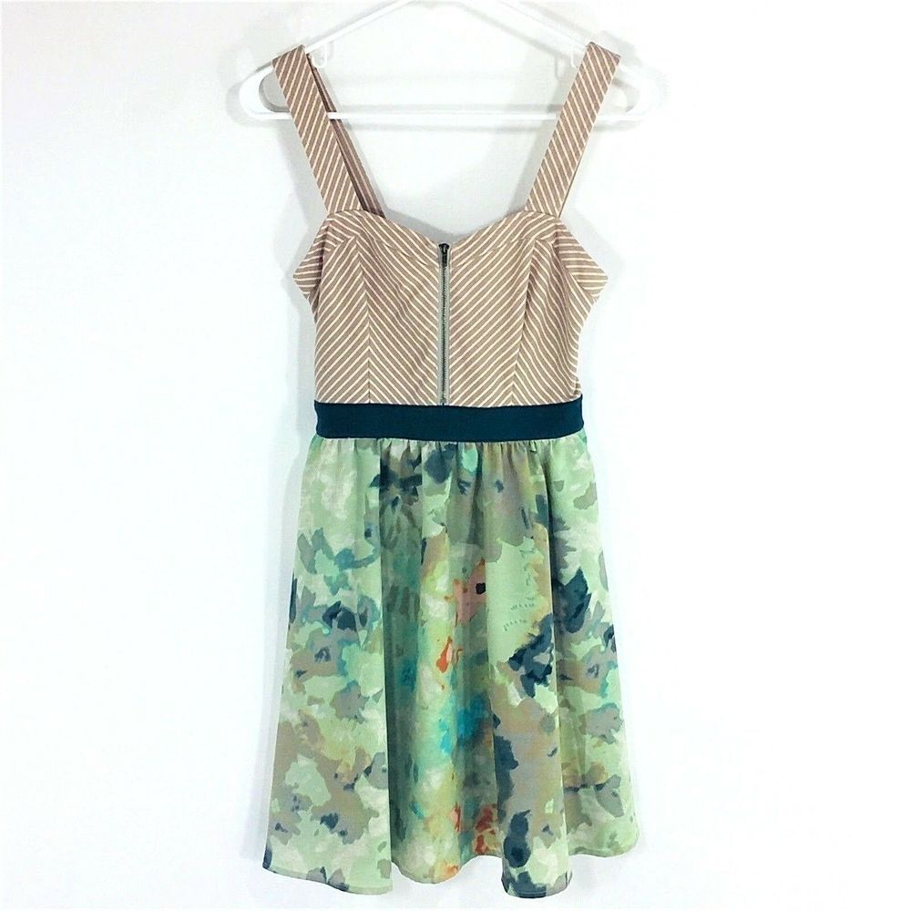 Kimchi Blue Dress Extra Small Stripe Sleeveless Zipper Detail Tank Dress